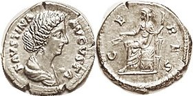 FAUSTINA JR , Den, CERES std l, Choice Virtually Mint State, centered & well struck, sharp detail in hair & on Ceres. Good lustrous metal. Several sma...