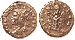 AURELIAN , Ant, Bust left/FIDES MILITVM, Fides stg with standard; VF, nrly centered, brown patina, a little crudeness. Early pre-reform issue but unus...
