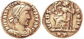 VALENTINIAN I , Siliqua, VRBS ROMA, Roma std l, RP; Choice VF, well centered, excellent metal with nice old blue & russet toning. (A GVF brought $529,...