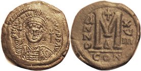 Follis, S163, Facing bust, CON-XuIII-Delta; VF, centered, dark olive brown patina, minor crudeness, quite strong face on portrait. Ex Euopean auction ...