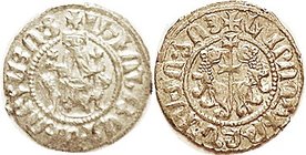 ARMENIA , Levon I, 1198-1219, Ar Tram, 22 mm, King facg on lion throne/cross betw lions; EF, nrly as struck, good lustery silver, well struck for this...
