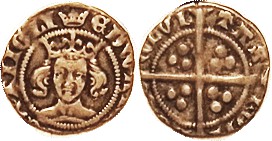 Edward III, 1327-77, Ar Penny, S1587, London, pre-treaty, Facg bust/cross, F-VF,...