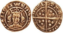 Edward III, 1327-77, Ar Penny, S1587, London, pre-treaty, Facg bust/cross, F-VF, somewhat off-ctr losing some of lgnds; good metal with moderate tone;...