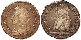 Charles II, Farthing, PATTERN in silver , 1665, Bust l. (long hair type)/Britannia std l, Peck-442 (VS); AF-F, excellent metal with old toning, tiny e...