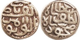 INDIA , Sultans of Gujarat, Mahmud Shah III, 1537-54, Ar Tankah, 18 mm, thick flan, bold VF-EF, small test mark on edge.