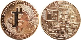 Bitcoin. Value peaked over $20,000; now almost $4000. But for that you don't even actually get a coin. In my auction you do: 40 mm, golden brass, date...