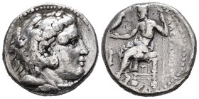 Imperio Macedonio. Alejandro III Magno. Tetradracma. 336-323 a.C. Amphipolis. (Muller-90). Anv.: Cabeza de Heracles a derecha con piel de león. Rev.: ...