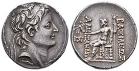 Imperio Seleucida. Alexander II Zebina. Tetradracma. 128-123 a.C. Siria. (Pozzi-3008 similar). (Gc-7115 similar). Anv.: Cabeza diademada a derecha. Re...