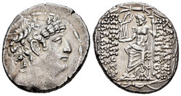 Imperio Seleucida. Filipo I, Filadelfos. Tetradracma. 97-98 a.C. (Prieur-16 similar). (Cy-3106). Anv.: Cabeza diademada a derecha. Rev.: Zeus sentado ...