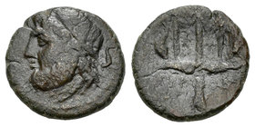 Sicilia. Siracusa. AE 14. 275-215 a.C. Hieron II. (Gc-1226 variante). Ae. 1,91 g. BC+. Est...20,00.