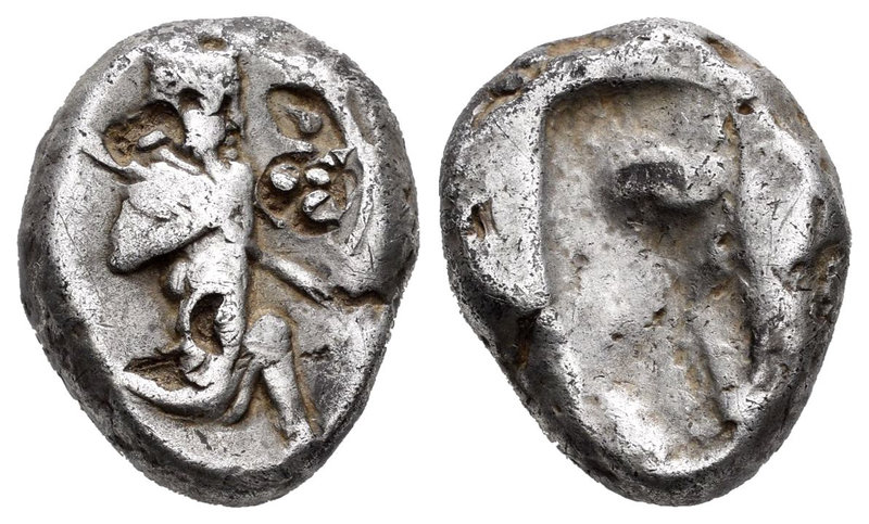 Persia. Darío I. Siclo. 485-420 a.C. (Gc-3427 similar). Anv.: Arquero a derecha....