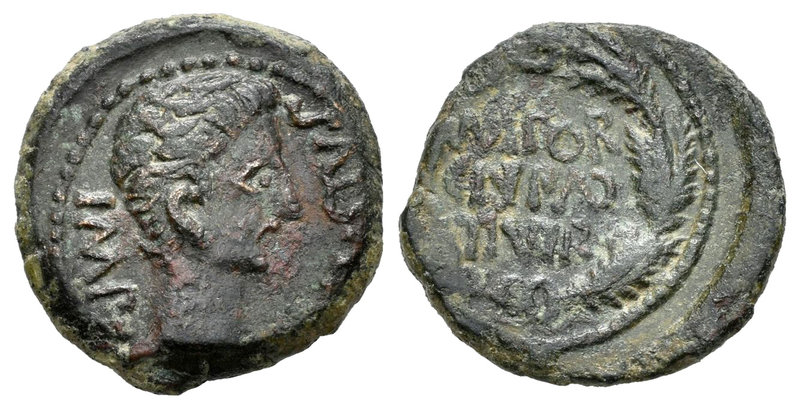 Caesar Augusta. Cuadrante. 27 a.C.-14 d.C. Zaragoza. (Abh-341). (Acip-3040). Rev...