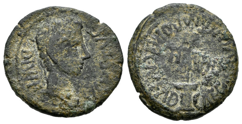 Caesar Augusta. Semis. 27 a.C.-14 d.C. Zaragoza. (Abh-344). (Acip-3039). Ae. 4,3...