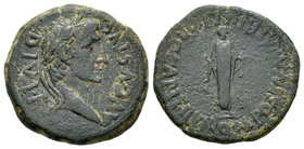 Cartagonova. Semis. 27 a.C.-14 d.C. Cartagena (Murcia). (Abh-593). (Acip-3141, como as). Ae. 6,95 g. Muy rara. MBC+. Est...250,00.