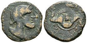 Iliberri. As. 150-20 a.C. Granada. (Abh-1506). (Acip-2287). (C-3). Ae. 12,75 g. Pátina de monetario. MBC-. Est...200,00.