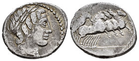 Anónimo. Denario. 85-84 a.C. Roma. (Ffc-85). (Craw-350a/2). (Cal-59). Ag. 3,87 g. MBC-/BC+. Est...45,00.