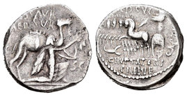 Aemilia. Denario. 58 a.C. Roma. (Ffc-120). Ag. 3,94 g. MBC-. Est...100,00.