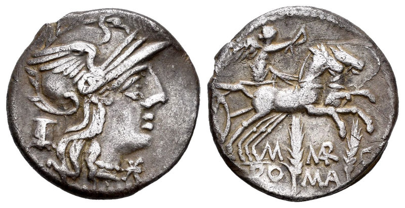 Marcia. Denario. 134 a.C. Roma. (Ffc-850). (Craw-245/1). (Cal-934). Anv.: Cabeza...