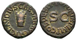 Claudio I. Cuadrante. 41 d.C. Roma. (Spink-1863). (Ric-84). Ae. 2,97 g. MBC+. Est...50,00.