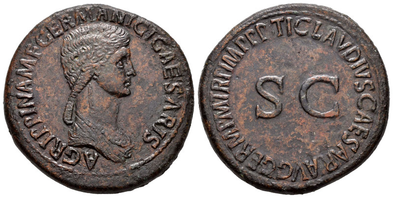 Agripina. Sestercio. 42 d.C. Roma. (Spink-1906). (Ric-102). Anv.: AGRIPPINA MF G...