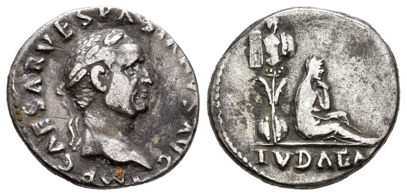 Vespasiano. Denario. 69-70 d.C. Roma. (Spink-2296). (Ric-15). Rev.: IVDAEA. Jude...