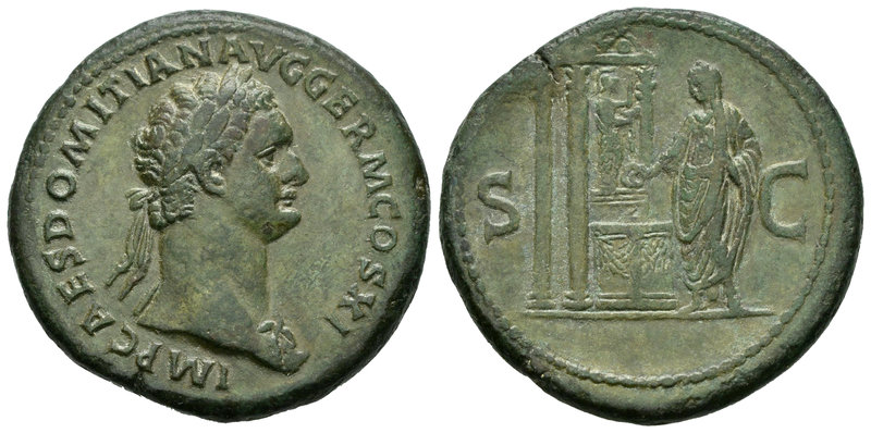 Domiciano. Sestercio. 88-89 d.C. Roma. (Spink-2776). (Ric-256). (Ch-491). Anv.: ...