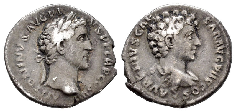 Antonino Pío y Marco Aurelio. Denario. 141 d.C. Roma. (Spink-4524). (Ric-417a). ...