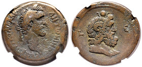 Antonino Pío. AE dracma. 138-161 d.C. Alejandría. 24,31 g. Encapsulada por NGC como Ch F, strike 5/5, surface 3/5. BC+. Est...60,00.