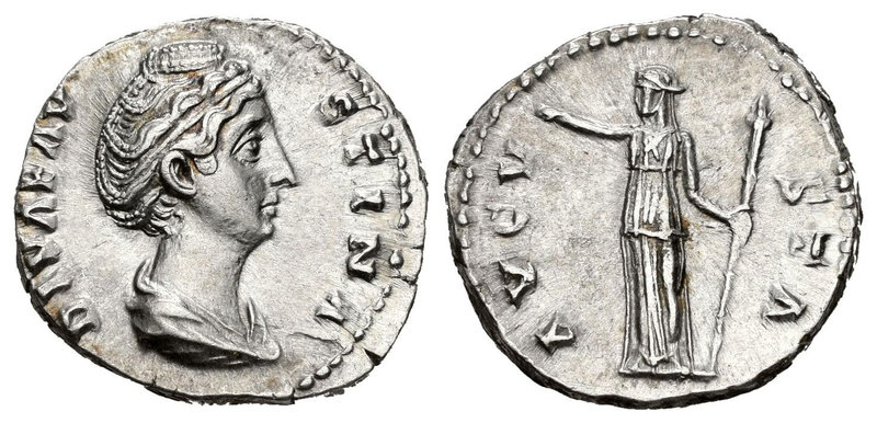 Faustina Madre. Denario. 147 d.C. Roma. (Spink-4583). (Ric-361). (Seaby-101a). R...