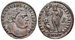 Licinio I. Follis. 313 d.C. Heraclea. (Spink-15240). (Ric-73). Rev.:  IOVI CONSERVATORI. Ag. 3,02 g. EBC. Est...60,00.