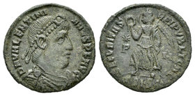 Valentiniano I. Centenional. 367-375 d.C. Siscia. (Spink-19509). (Ric-15a). Rev.: Con estrella y P en campo. Ae. 2,38 g. MBC+. Est...20,00.