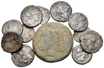 Lote de 12 monedas de República Romana, as (1), denario (6) y quinario (5). A EXAMINAR. BC-/BC. Est...150,00.