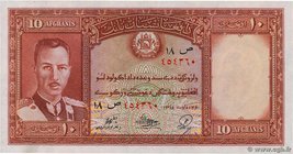 Country : AFGHANISTAN 
Face Value : 10 Afghanis 
Date : (1939) 
Period/Province/Bank : Bank of Afghanistan 
Catalogue reference : P.23a 
Alphabet...