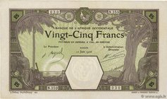 Country : FRENCH WEST AFRICA (1895-1958) 
Face Value : 25 Francs DAKAR 
Date : 10 juin 1926 
Period/Province/Bank : Banque de l'Afrique Occidentale...