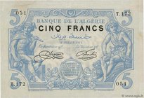 Country : ALGERIA 
Face Value : 5 Francs 
Date : 19 juillet 1912 
Period/Province/Bank : Banque de l'Algérie 
Catalogue reference : P.71a 
Additi...