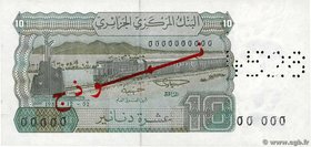 Country : ALGERIA 
Face Value : 10 Dinars Spécimen 
Date : 02 décembre 1983 
Period/Province/Bank : Banque Centrale d'Algérie 
Catalogue reference...