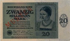 Country : GERMANY 
Face Value : 20 Billions Mark Spécimen 
Date : 05 février 1924 
Period/Province/Bank : Reichsbanknote 
Catalogue reference : P....