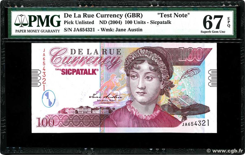 Country : ENGLAND 
Face Value : 100 (Pounds) Test Note 
Date : (2000-2010) 
P...