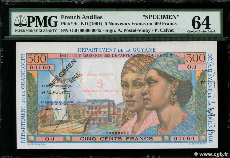 Country : FRENCH WEST INDIES 
Face Value : 5 Nouveaux Francs sur 500 Francs Poi...