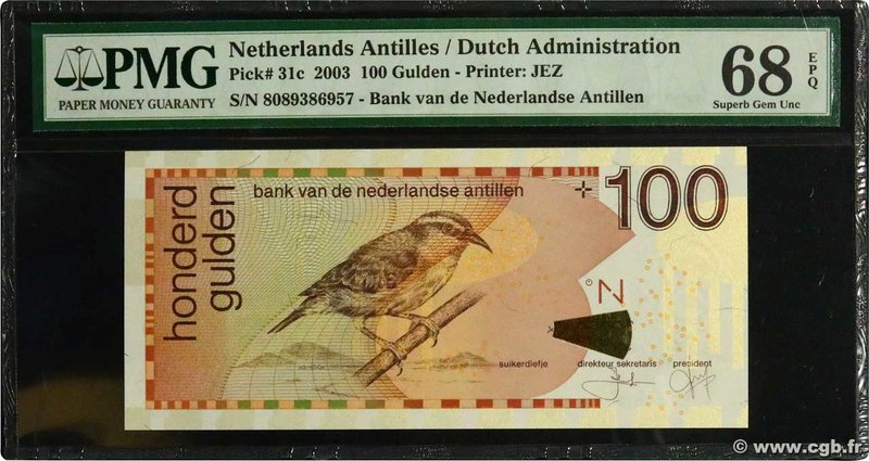 Country : NETHERLANDS ANTILLES 
Face Value : 100 Gulden 
Date : 01 décembre 20...