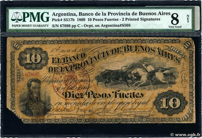 Country : ARGENTINA 
Face Value : 10 Pesos Fuertes 
Date : 25 septembre 1876 ...