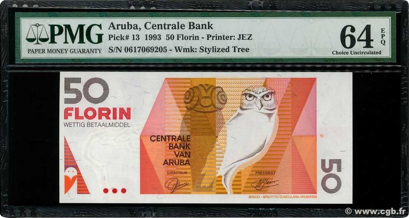 Country : ARUBA 
Face Value : 50 Florin 
Date : 16 juillet 1993 
Period/Provi...