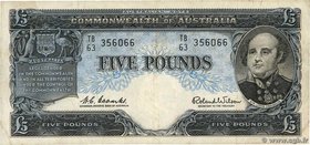 Country : AUSTRALIA 
Face Value : 5 Pounds 
Date : (1961-1965) 
Period/Province/Bank : Commonwealth of Australia, Reserve Bank 
Catalogue referenc...