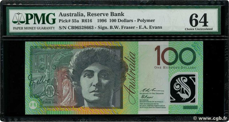 Country : AUSTRALIA 
Face Value : 100 Dollars 
Date : (1996) 
Period/Province...
