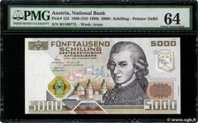 Country : AUSTRIA 
Face Value : 5000 Schilling 
Date : 04 janvier 1988 
Period/Province/Bank : République, Banque Nationale autrichienne 
Catalogu...