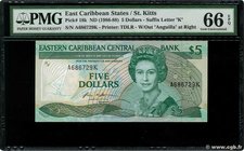 Country : CARIBBEAN 
Face Value : 5 Dollars 
Date : (1986-1988) 
Period/Province/Bank : Eastern Caribbean Central Bank 
Department : St.Kitts 
Ca...