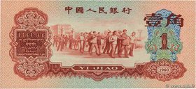 Country : CHINA 
Face Value : 1 Jiao 
Date : 1960 
Period/Province/Bank : Peoples Bank of China 
Catalogue reference : P.873 
Alphabet - signatur...