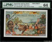 Country : EQUATORIAL AFRICAN STATES (FRENCH) 
Face Value : 5000 Francs Spécimen 
Date : (1963) 
Period/Province/Bank : B.C.E.A.E. 
Department : Co...