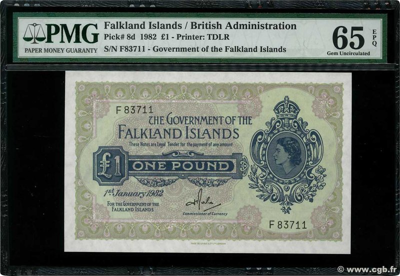 Country : FALKLAND ISLANDS 
Face Value : 1 Pound 
Date : 01 janvier 1982 
Per...