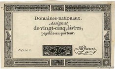 Country : FRANCE 
Face Value : 25 Livres Vérificateur 
Date : 06 juin 1793 
Period/Province/Bank : Assignats 
Catalogue reference : Ass.43v 
Addi...